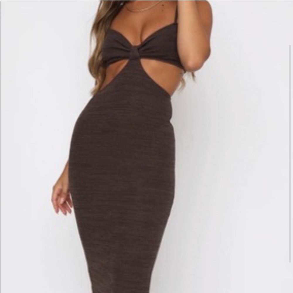 White Fox Level Headed Midi Dress - Chocolate - XS - NWT